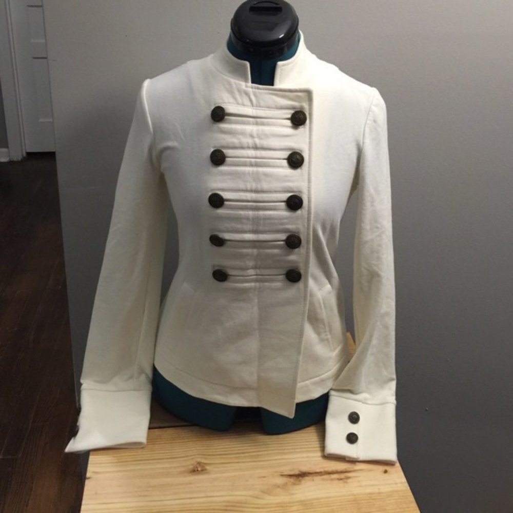 Express white military style sweatshirt size XS